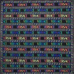 Versace - Ladies Black/Multicolor Print Wool Scarf